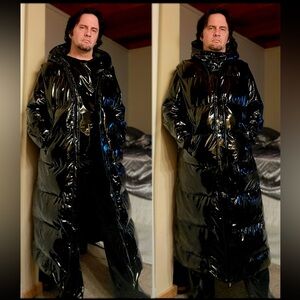 Vynal LATEX long puffer vest